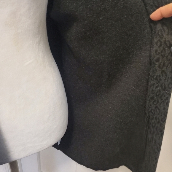 Charter Club Animal Print Charcoal Gray Open Front Cardigan large - Picture 4 of 10